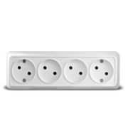 Розетка 4-мест. Юниверс ( 16А/250V ОП)