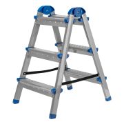 Стремянка двухсторонняя 3 ст., сталь профиль, стальные ступени, Россия// Сибртех